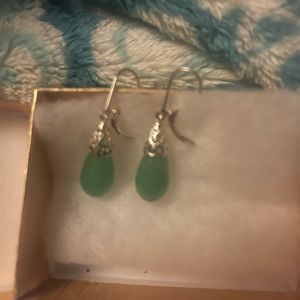Vintage silver 925 and jade earrings